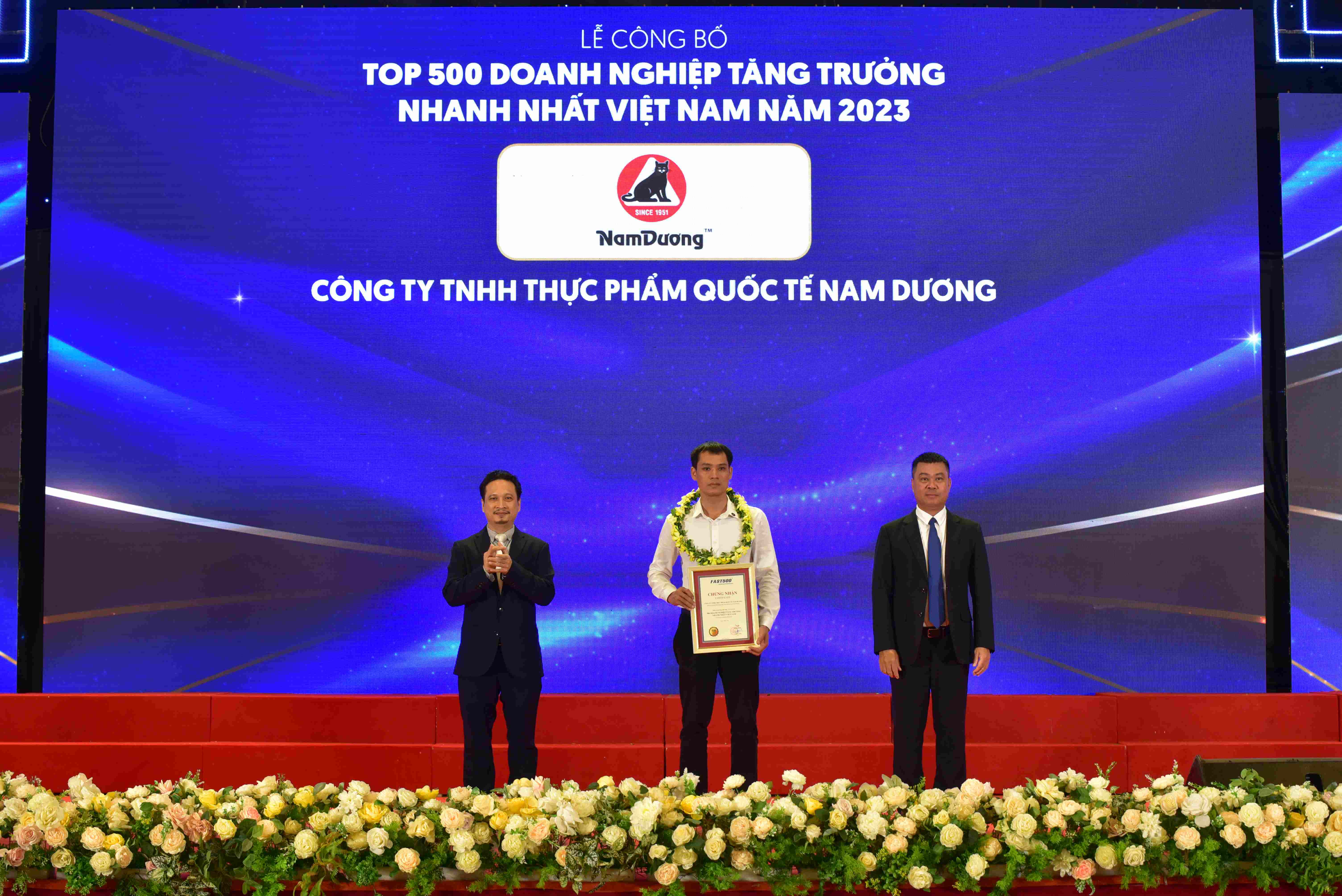 Nam Dương ghi danh trong BXH Top 500 Doanh nghiệp tăng trưởng nhanh nhất Việt Nam năm 2023